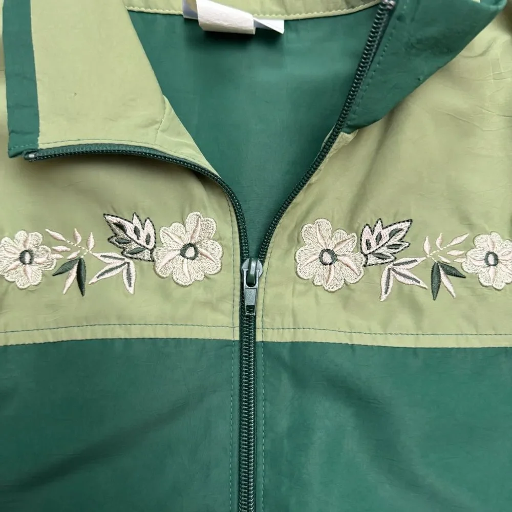 Vintage 90s Blair Tracksuit Set Womens L Green Windbreaker Jacket Track Pants